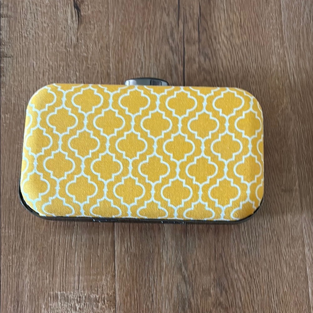 Yellow Patterned Clutch